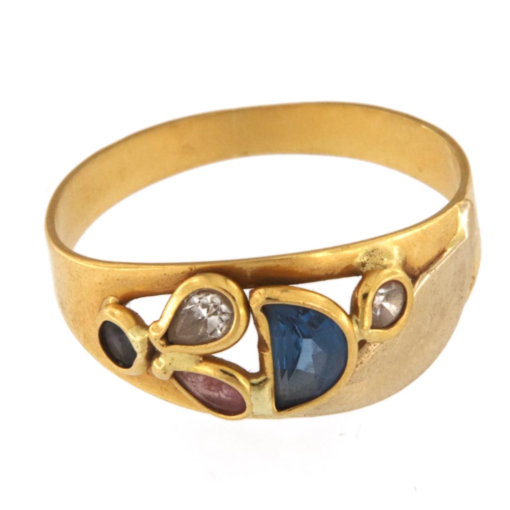 Anello Vintage con Pietre colorate
