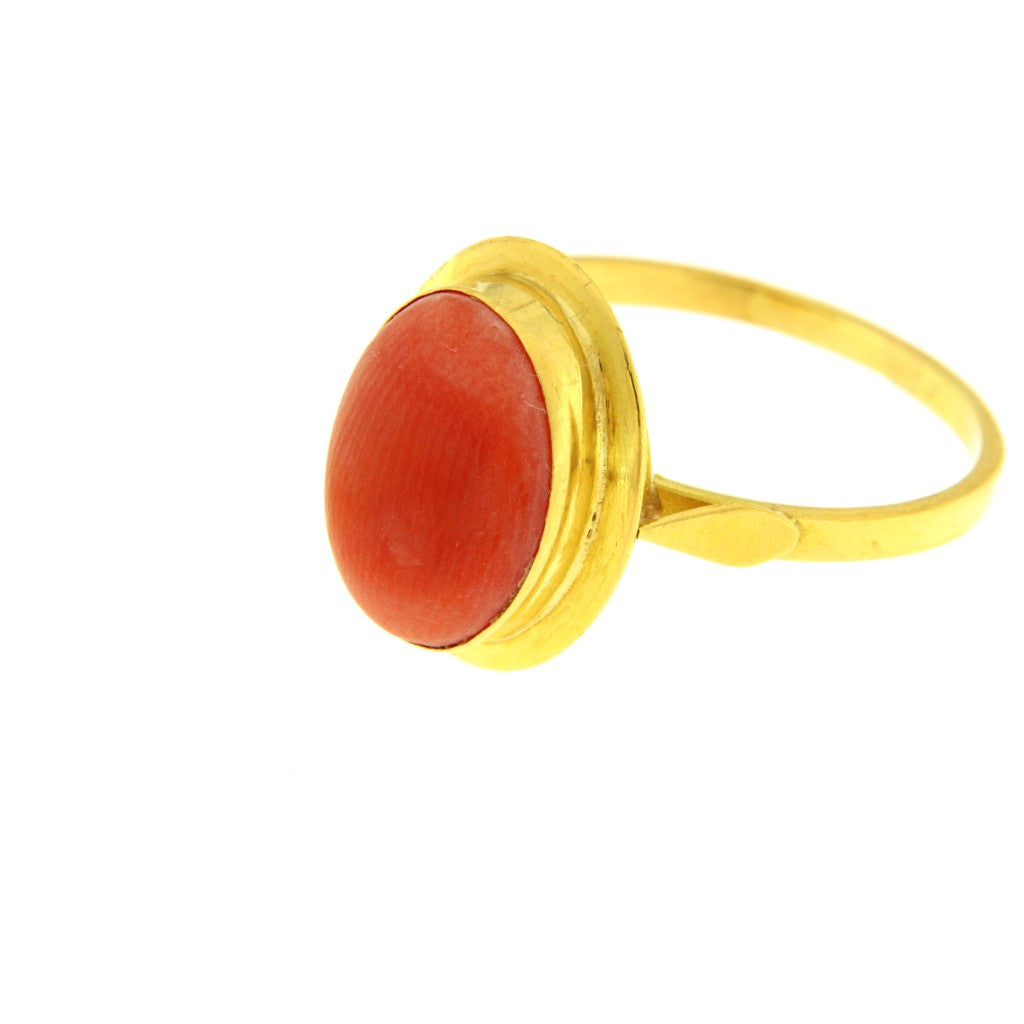 Anello Ovale Pietra Dura Rossa