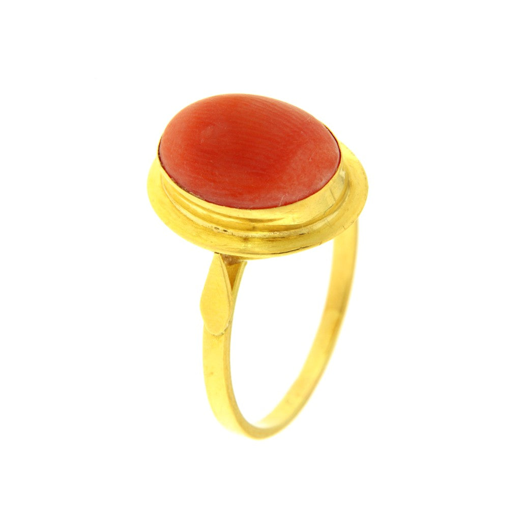 Anello Ovale Pietra Dura Rossa