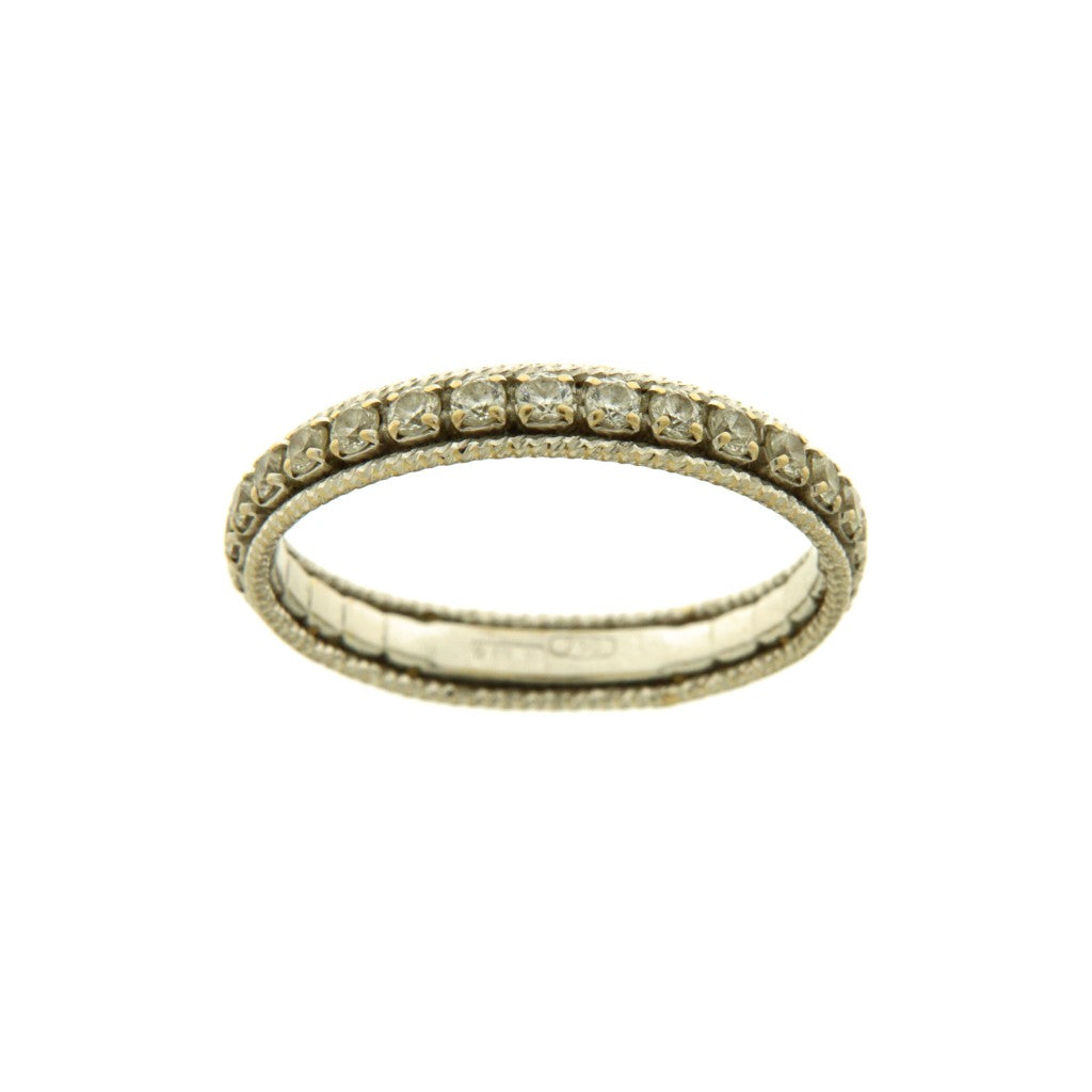 Anello Riviera con Pietre Bianche