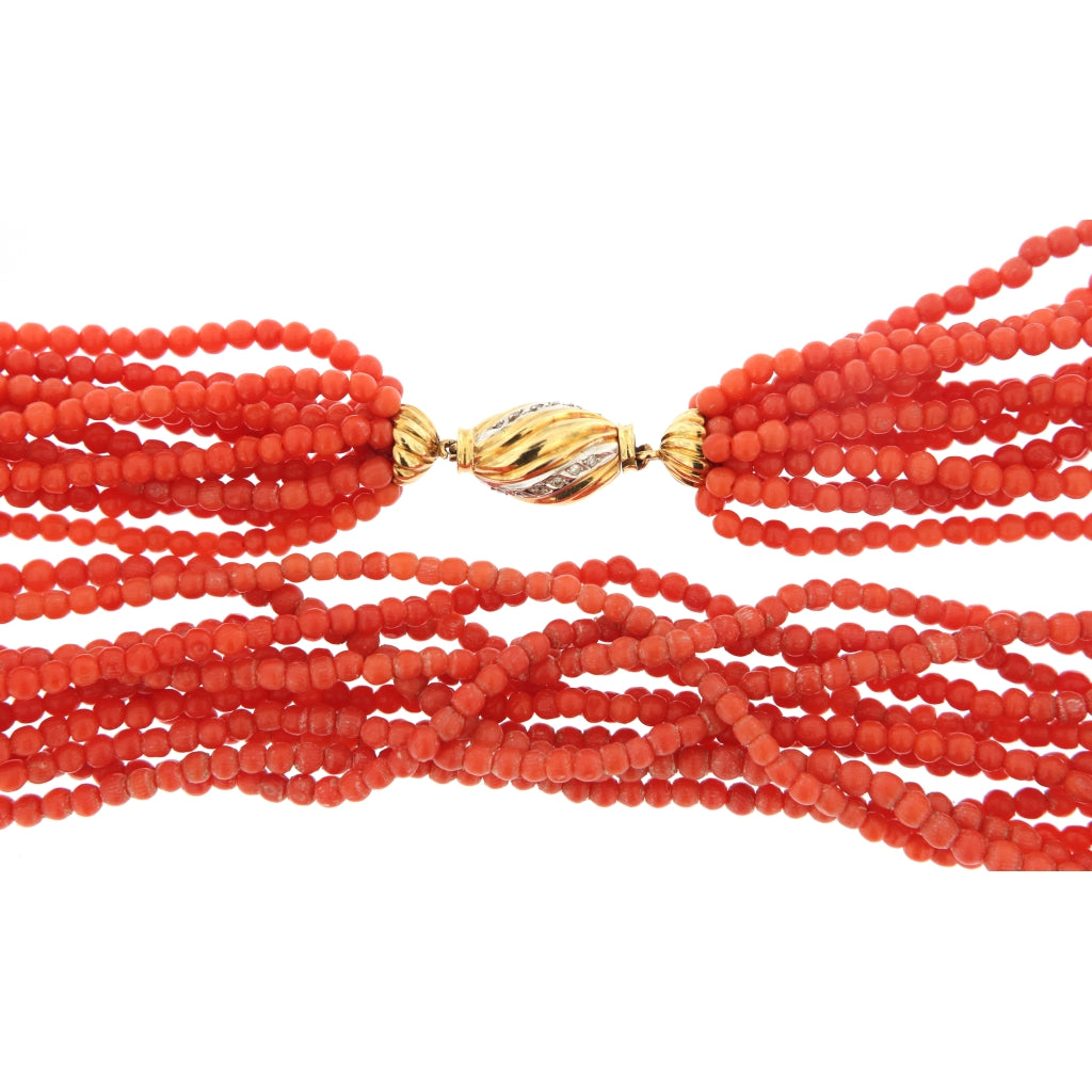 Collana Multifilo in Pietra Rossa (Articolo Non in Saldo)
