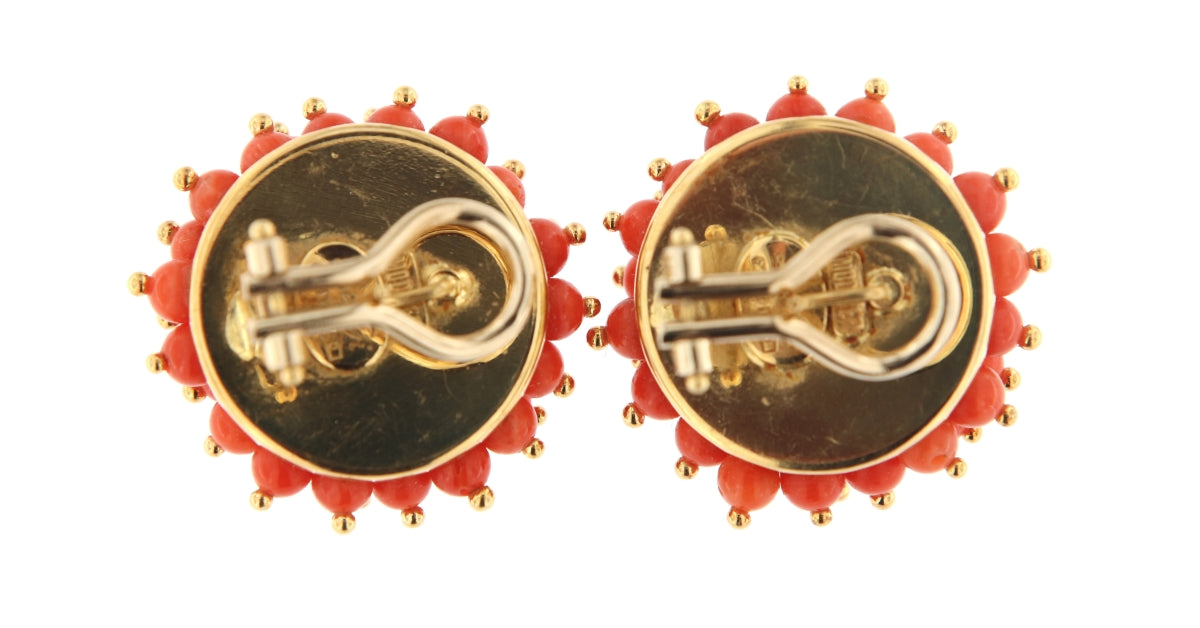 Orecchini Lobo/Clip in Pietra Rossa (Articolo Non in Saldo)