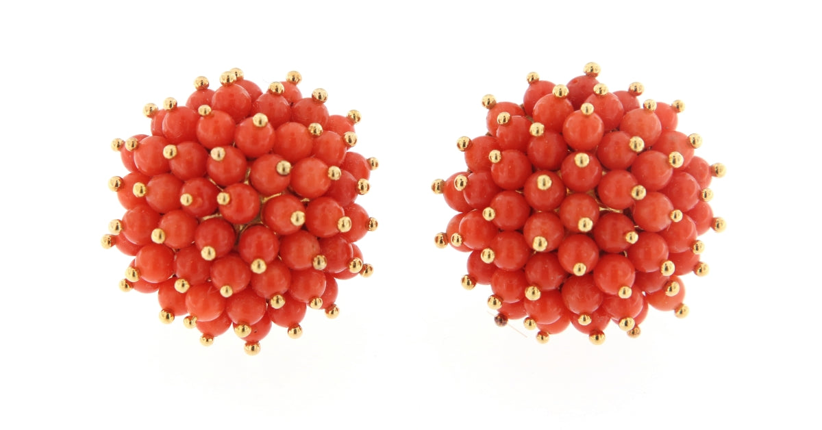 Orecchini Lobo/Clip in Pietra Rossa (Articolo Non in Saldo)