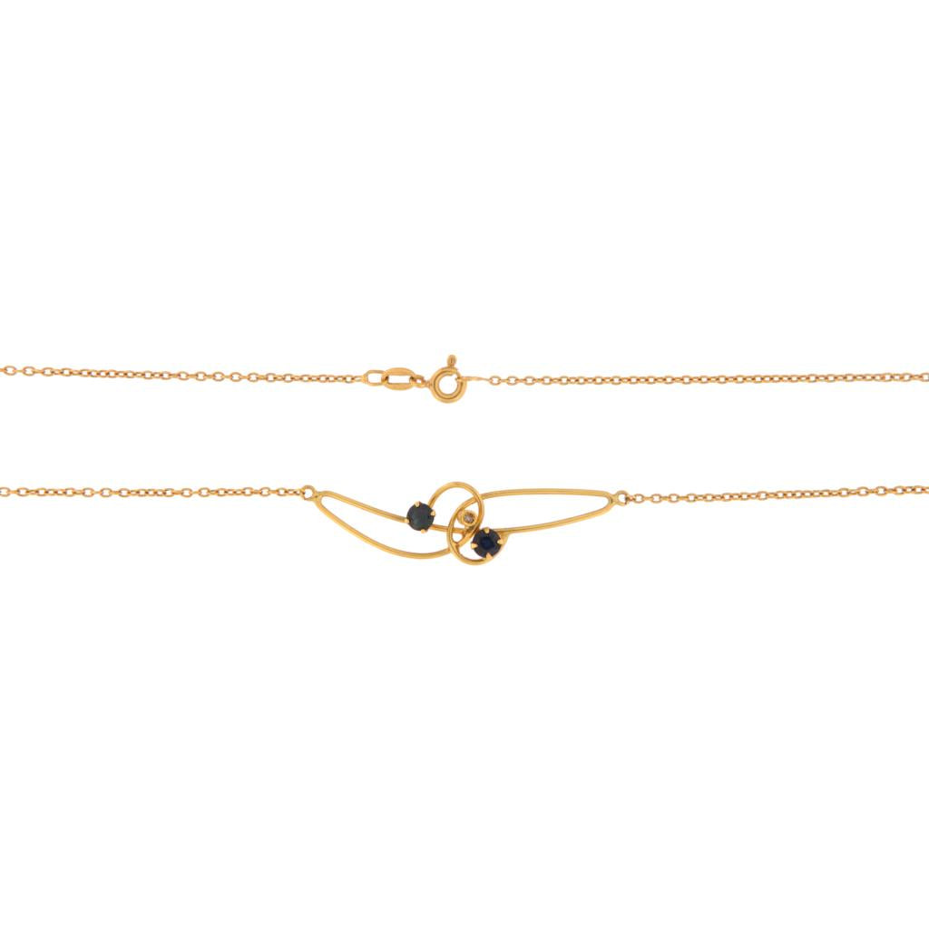 Collana Rolò Zaffiri e Diamante