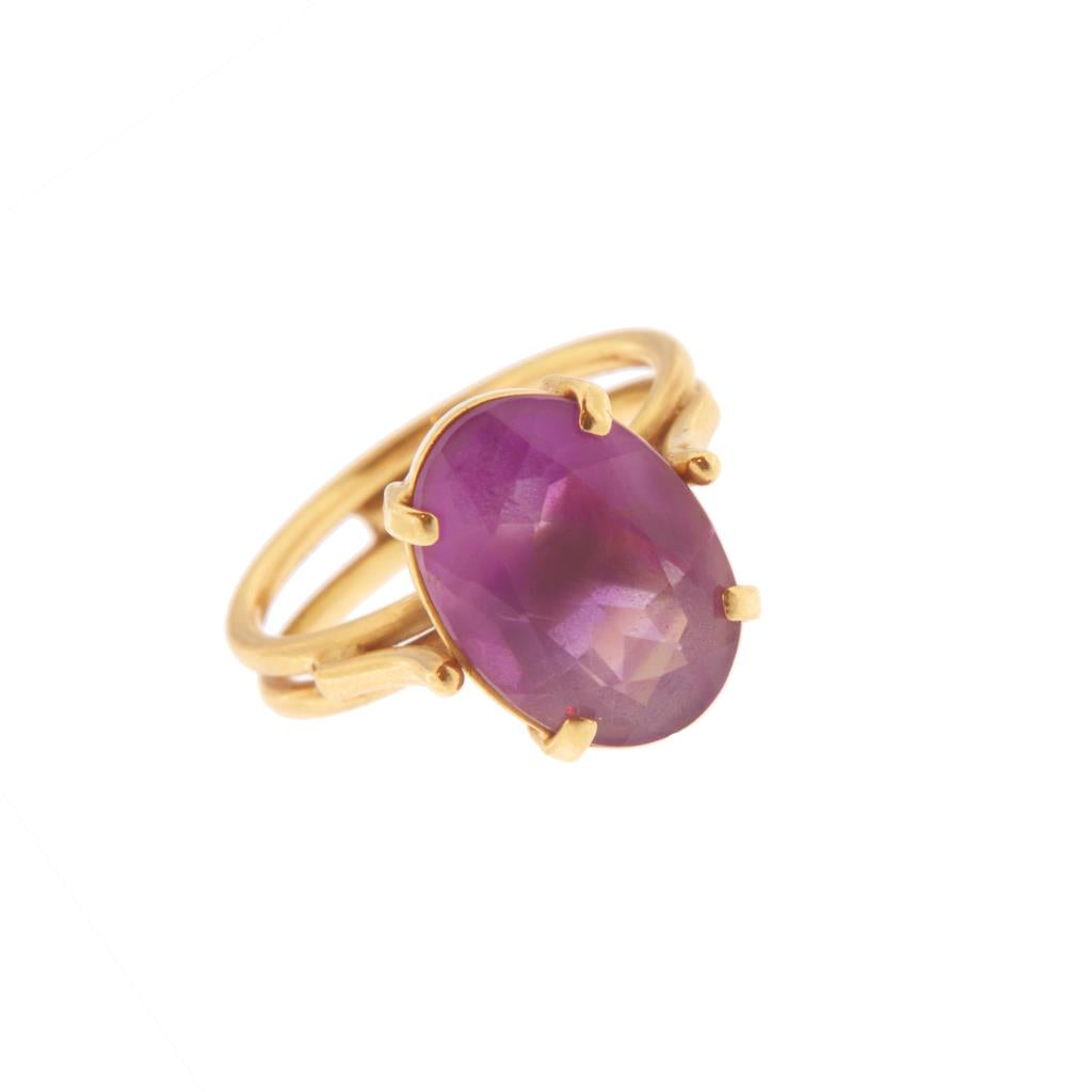 Anello Ovale Pietra Viola