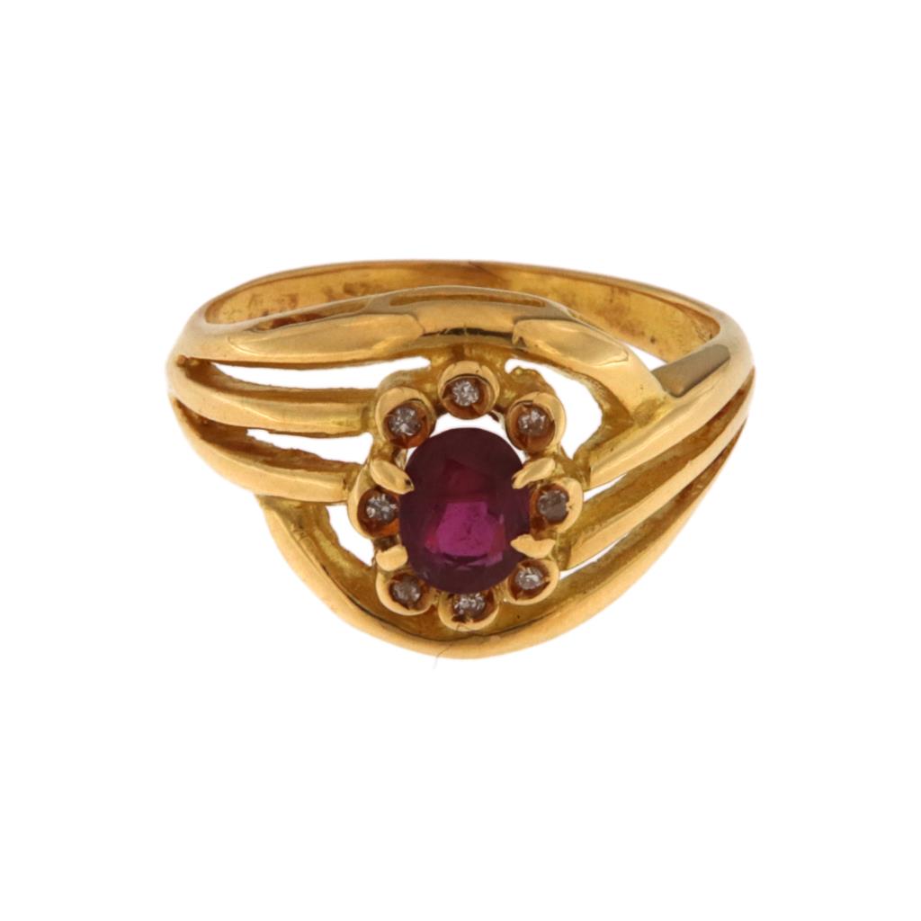 Anello Rubino e Diamanti