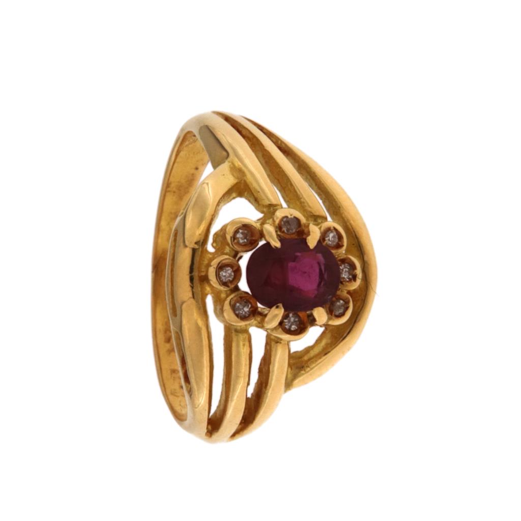 Anello Rubino e Diamanti