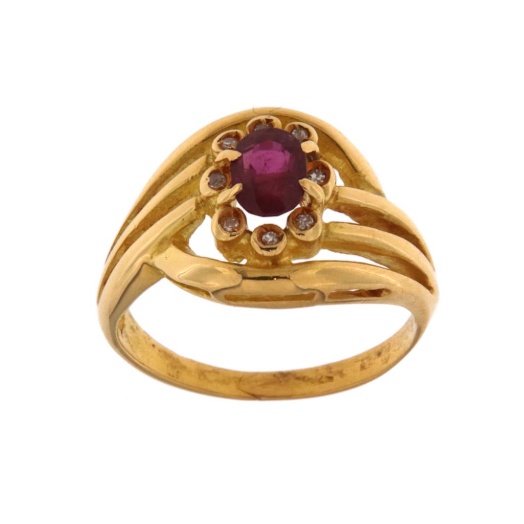 Anello Rubino e Diamanti