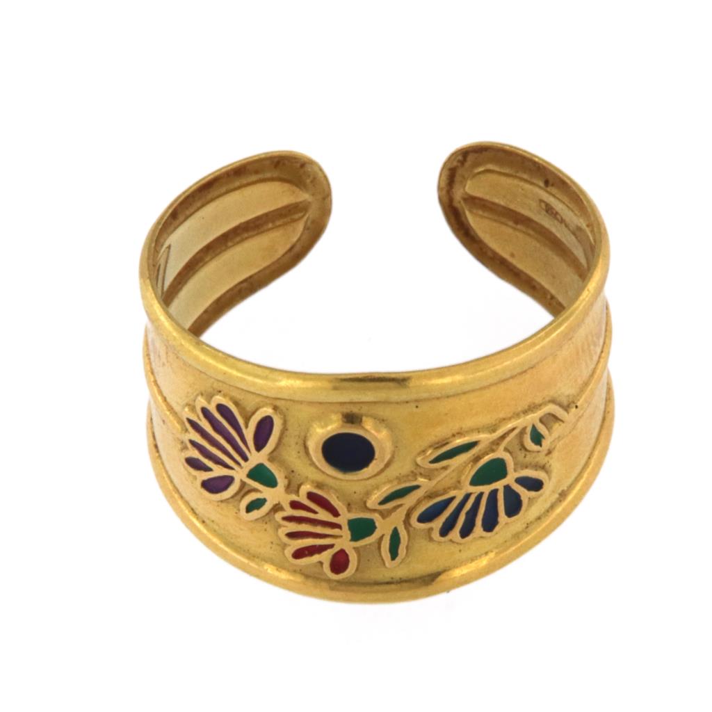 Anello Fascia con Disegni Smaltati