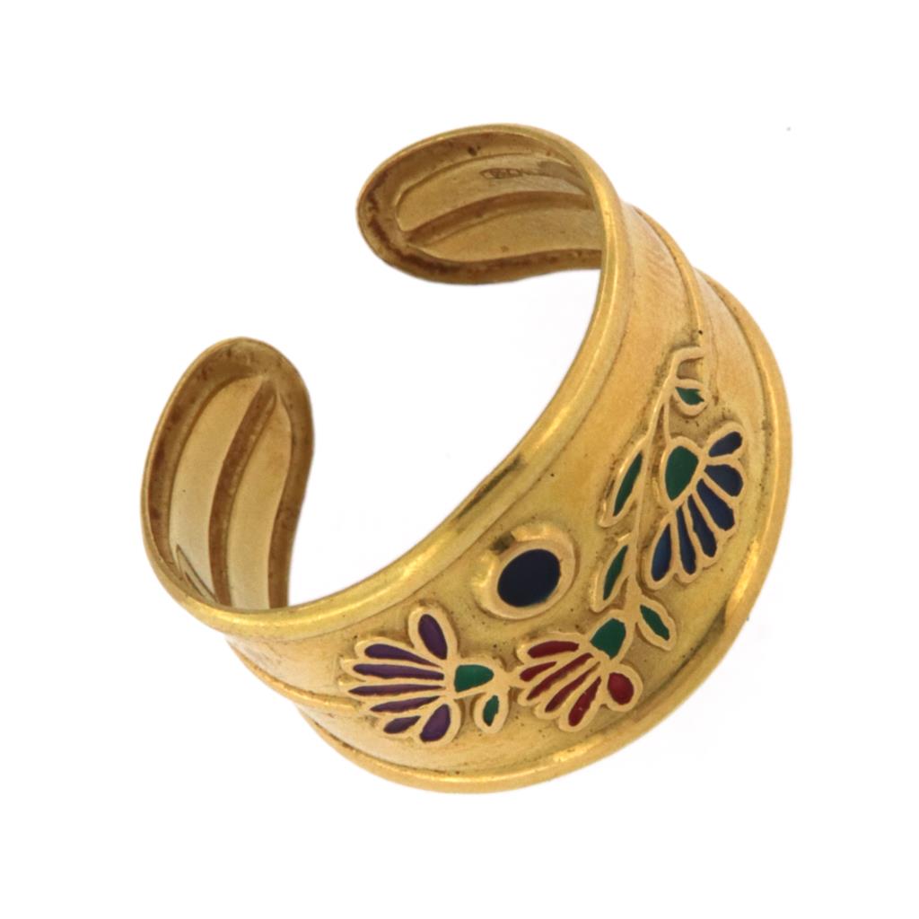 Anello Fascia con Disegni Smaltati