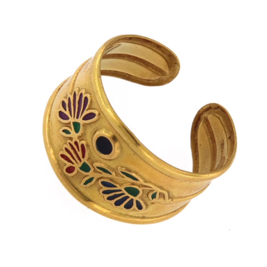 Anello Fascia con Disegni Smaltati