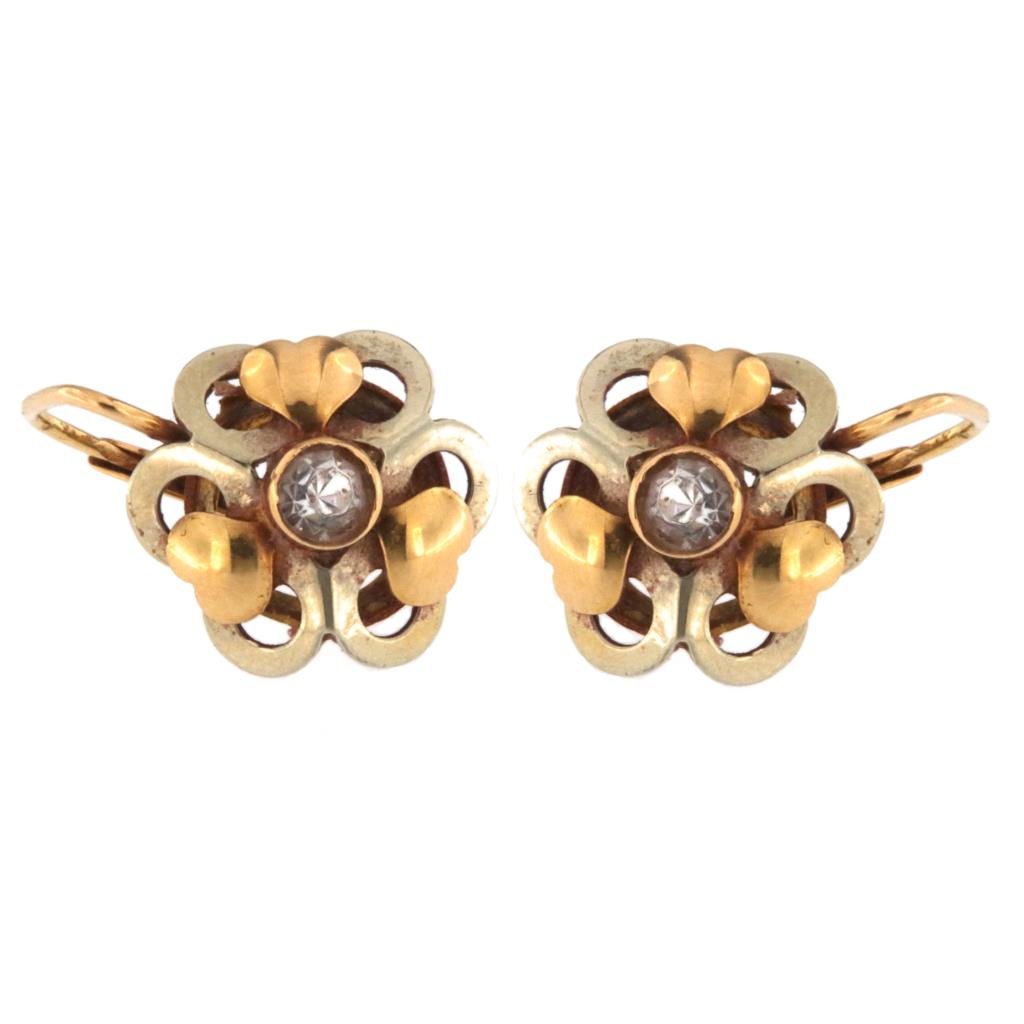 Orecchini a Trifoglio con Pietrina Bianca