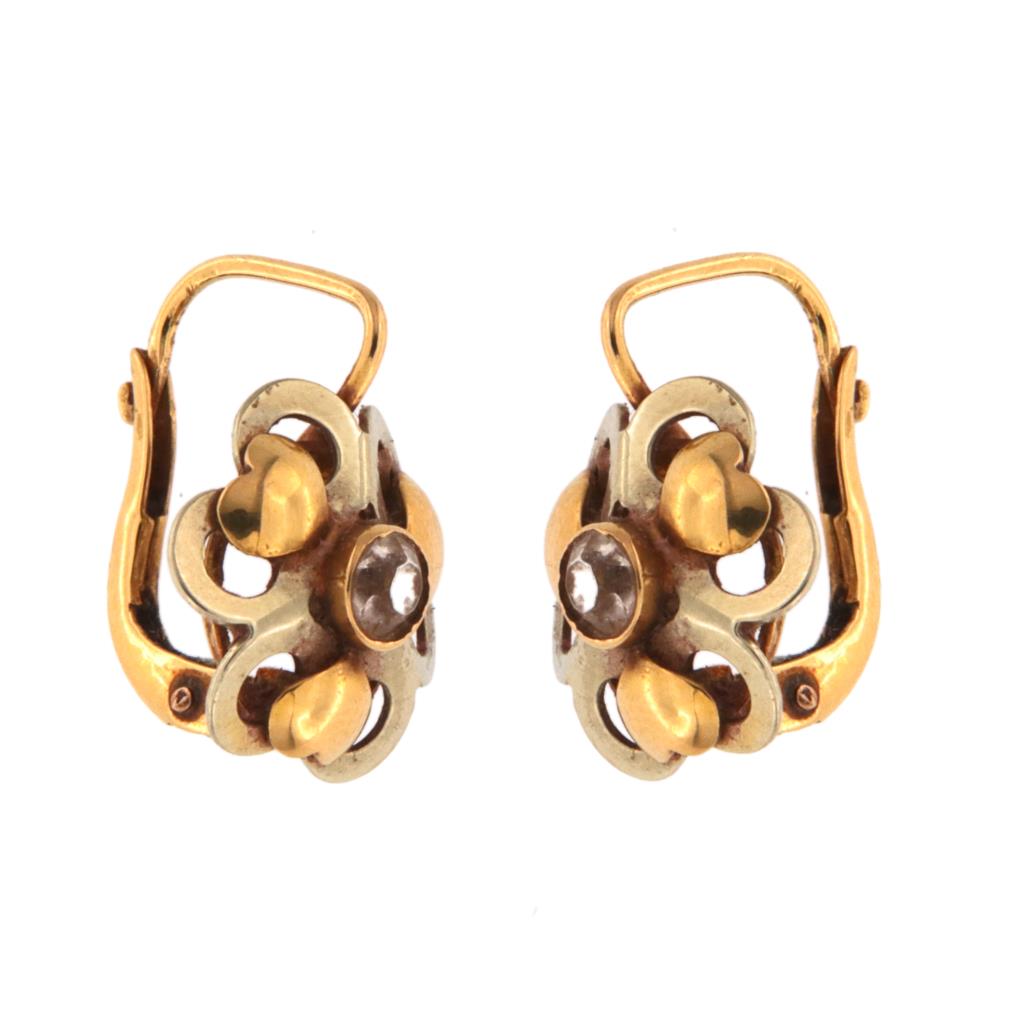 Orecchini a Trifoglio con Pietrina Bianca