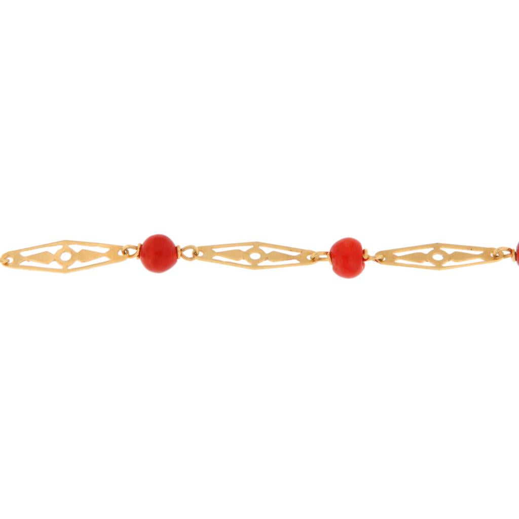 Bracciale in Filigrana con Sfere Rosse