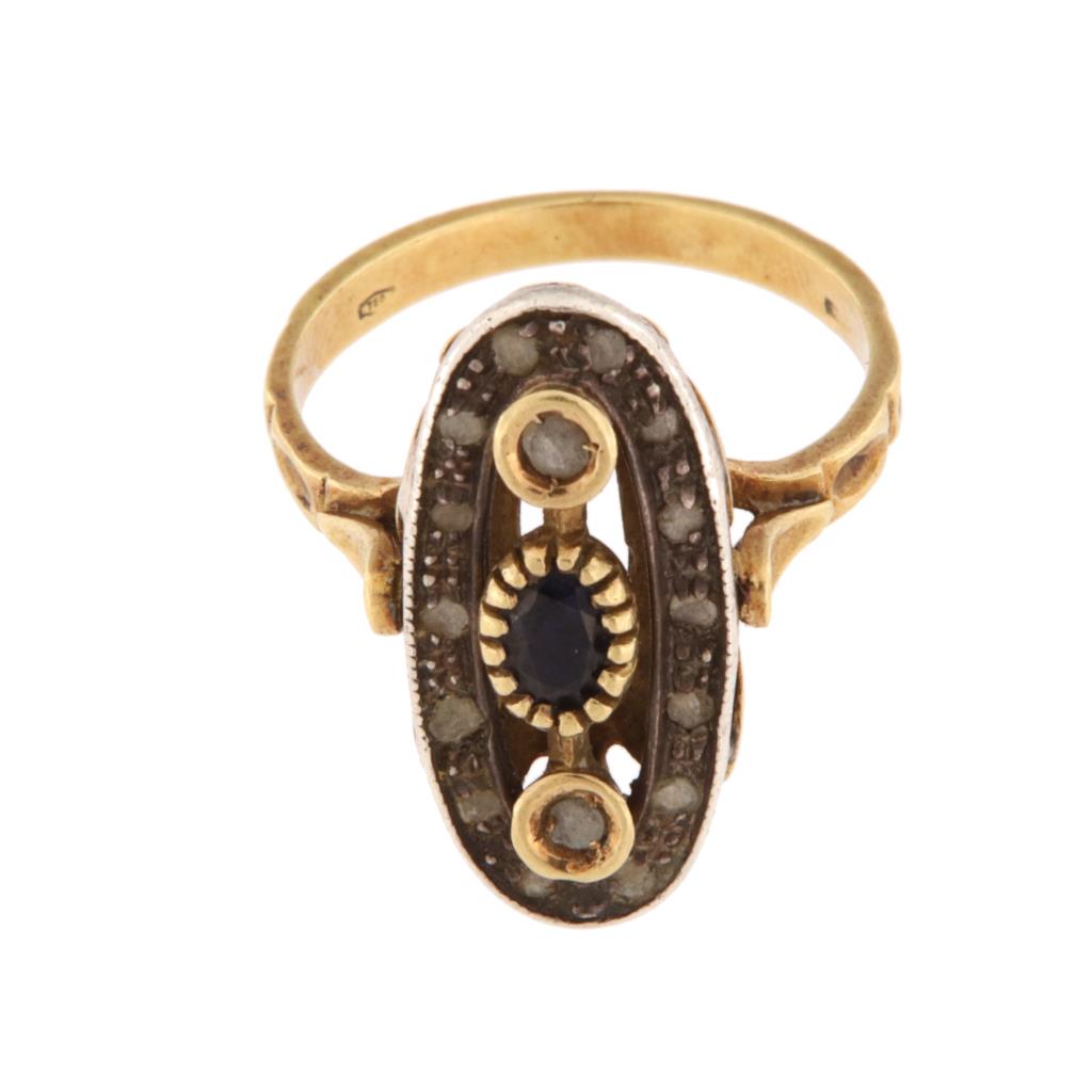 Anello Vintage Ovale con Pietre