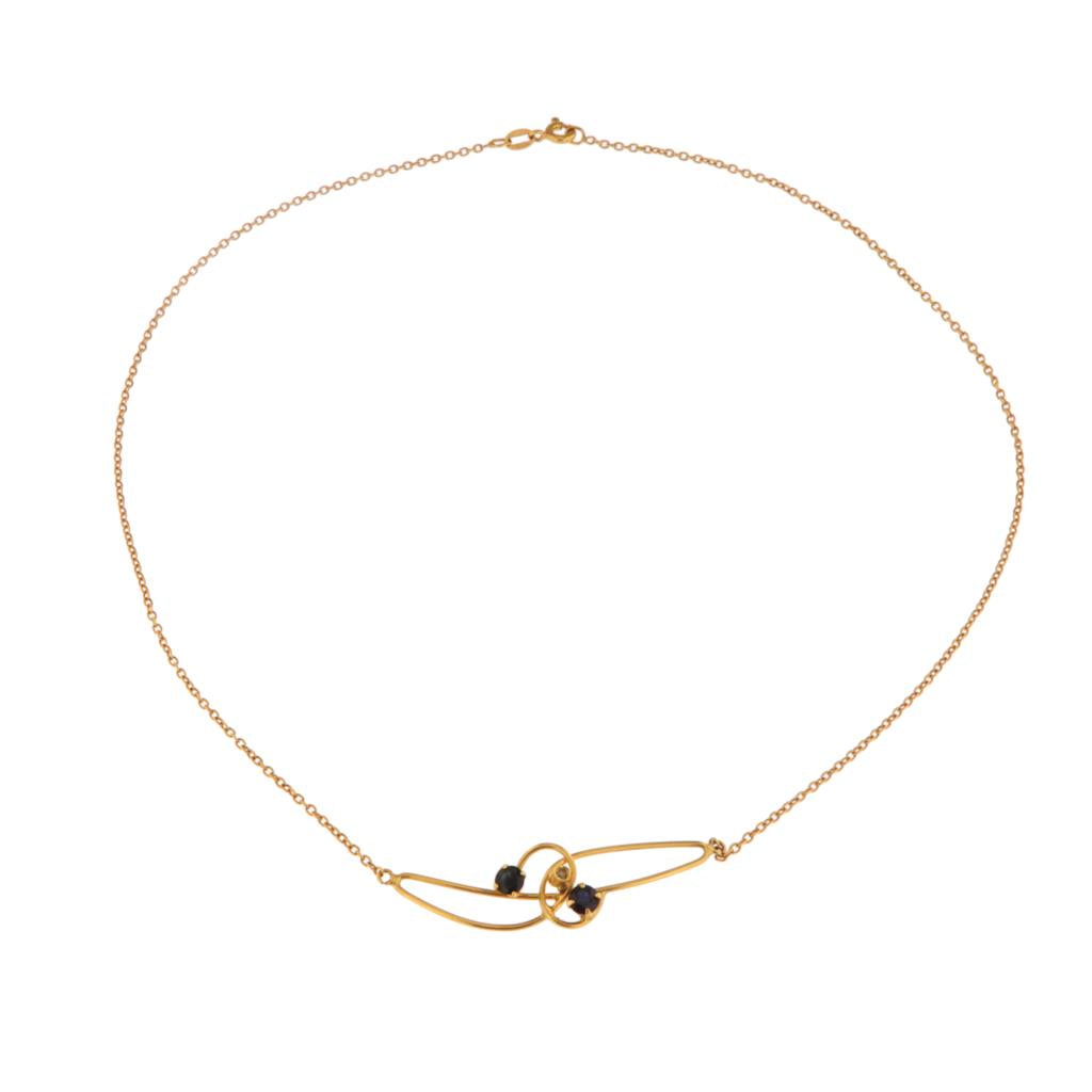 Collana Rolò Zaffiri e Diamante
