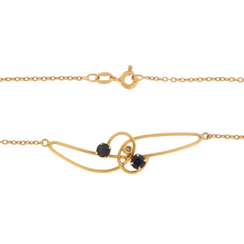 Collana Rolò Zaffiri e Diamante