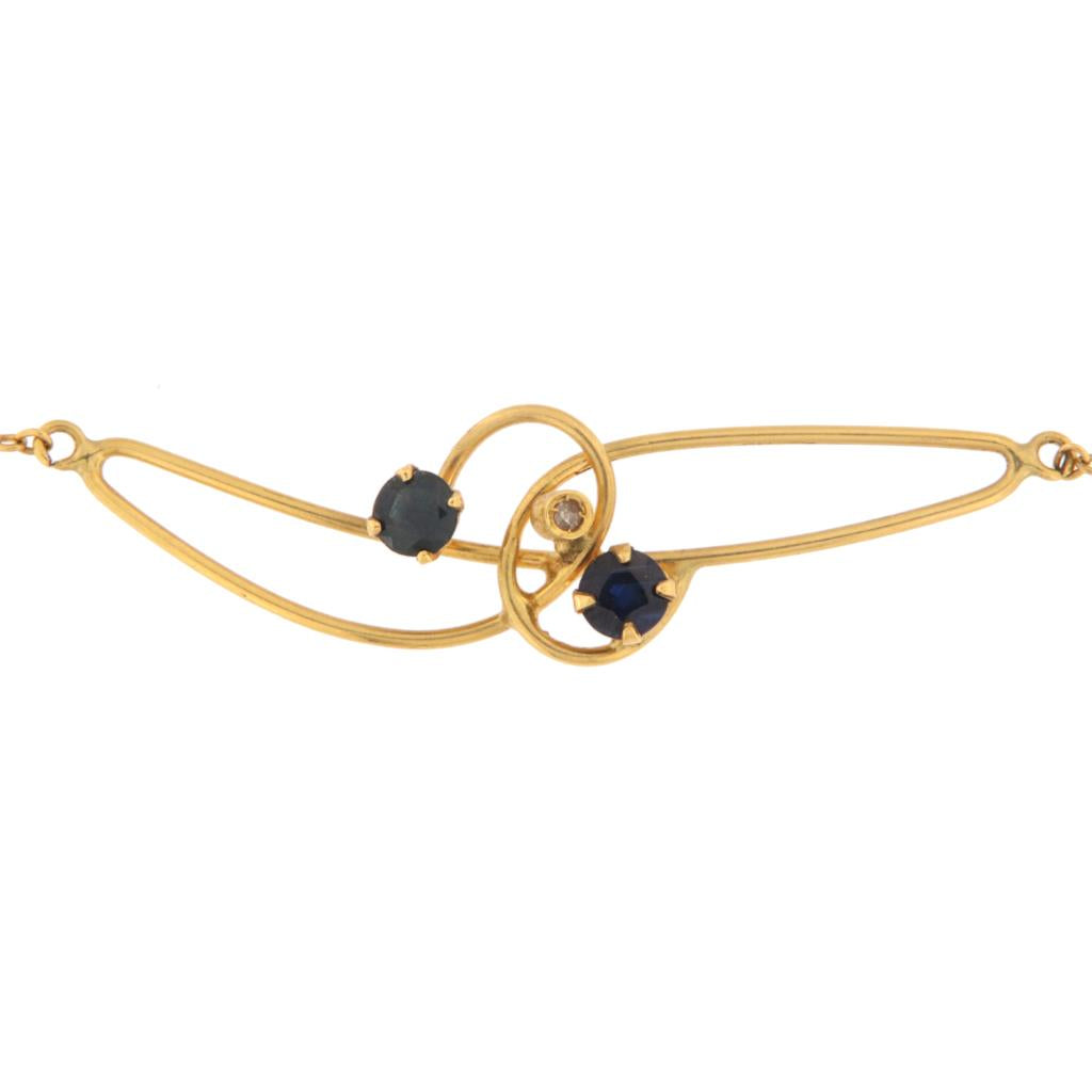 Collana Rolò Zaffiri e Diamante