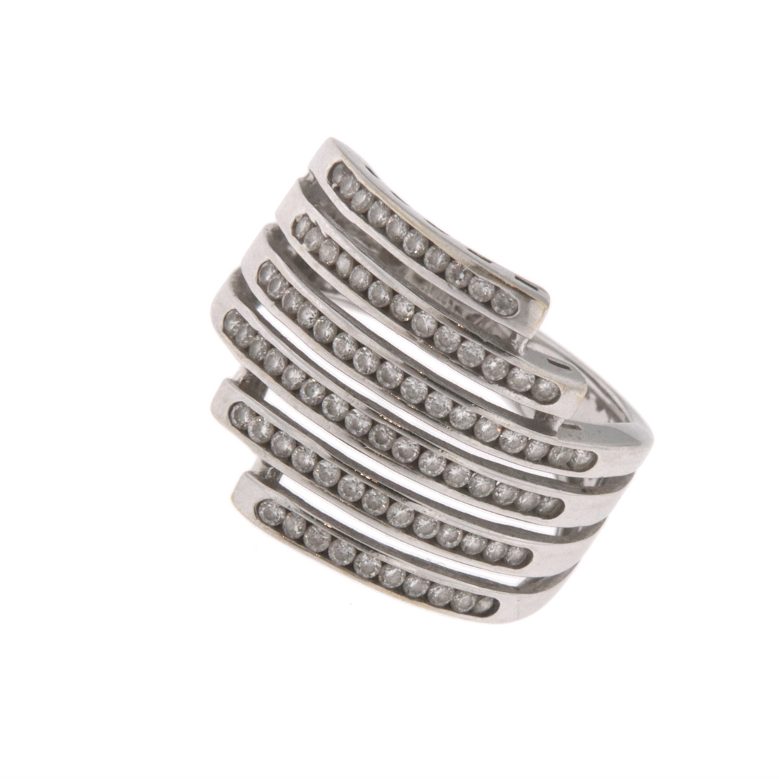 Anello Fascia Pietre Bianche