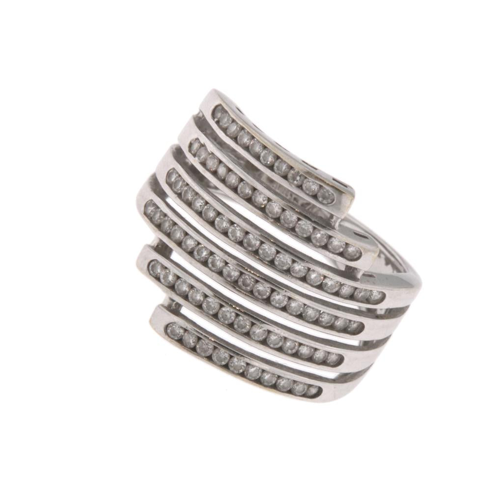Anello Fascia Pietre Bianche
