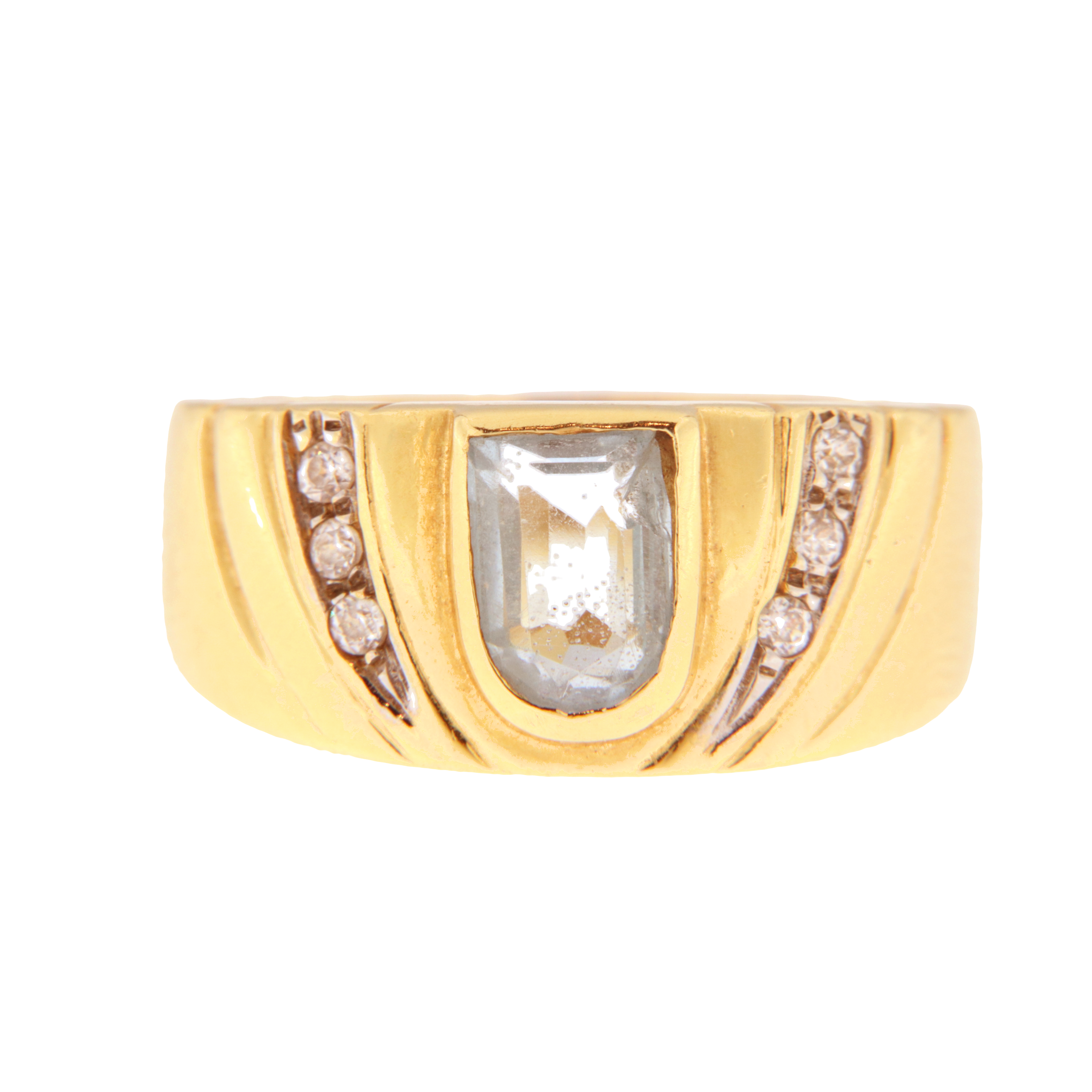 Anello Fascia Pietra Azzurra e Bianche