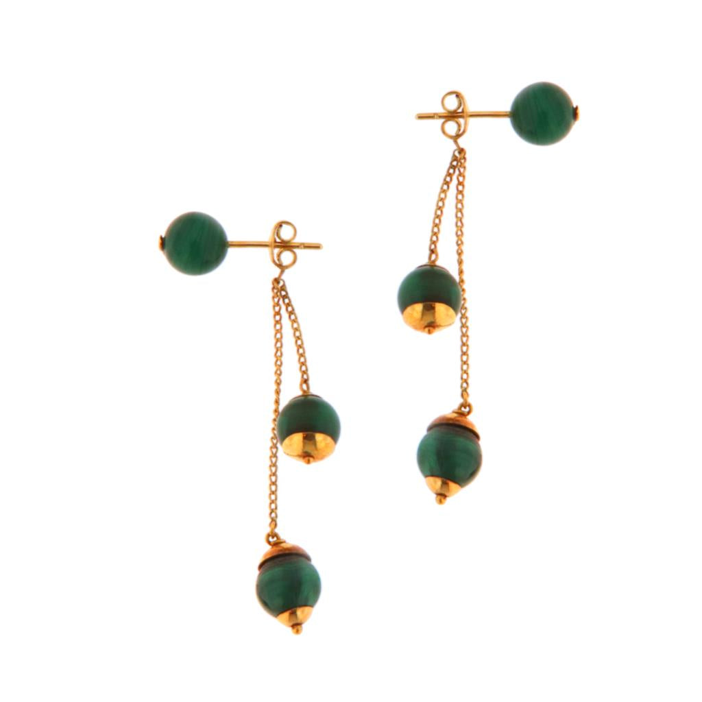 Orecchini in Malachite Pendenti ( Articolo Non in Saldo )