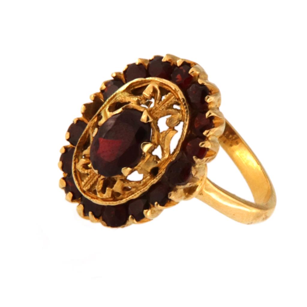 Anello Ovale Granati