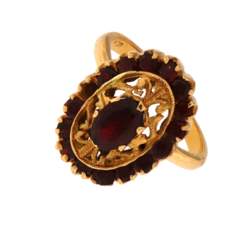 Anello Ovale Granati
