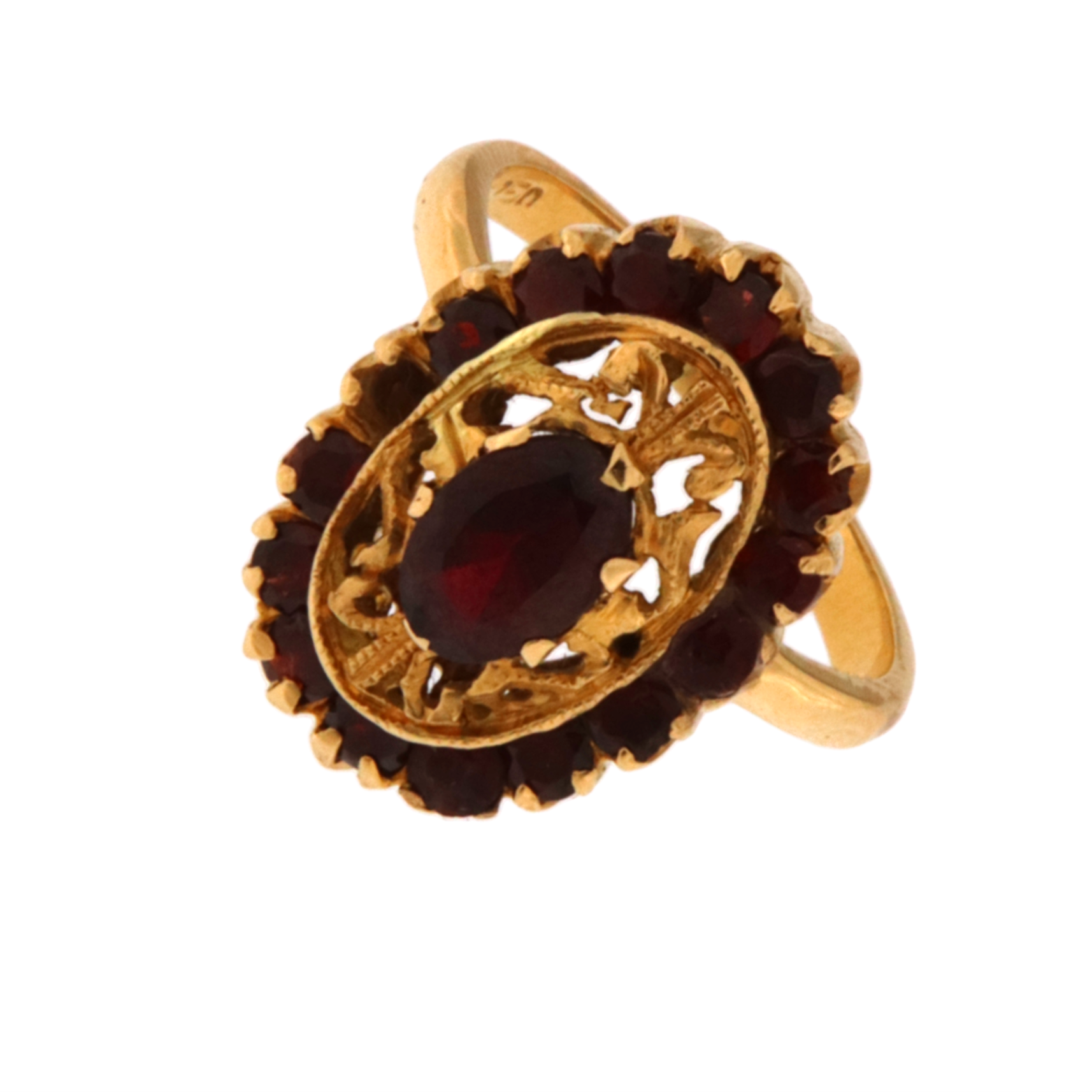 Anello Ovale Granati