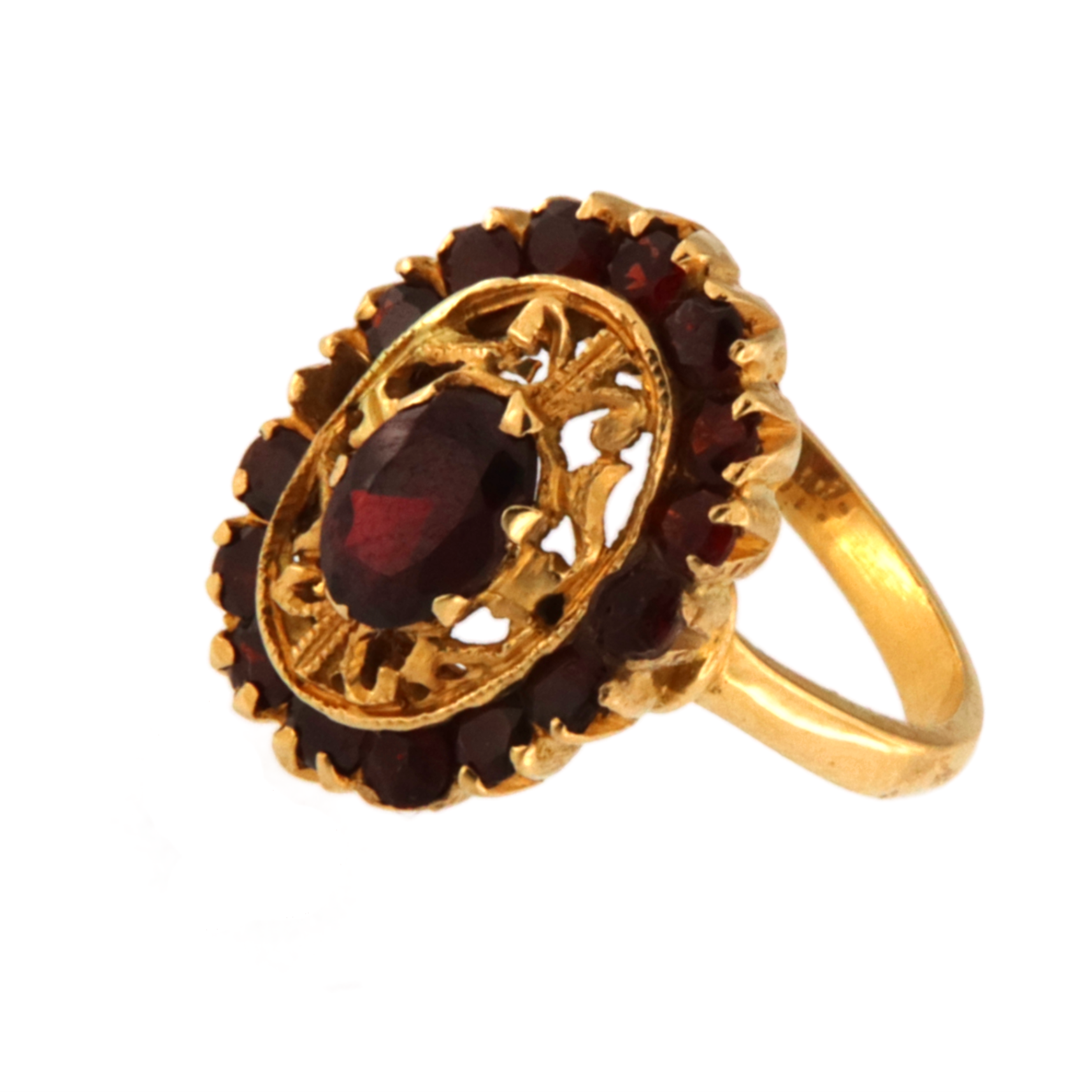 Anello Ovale Granati