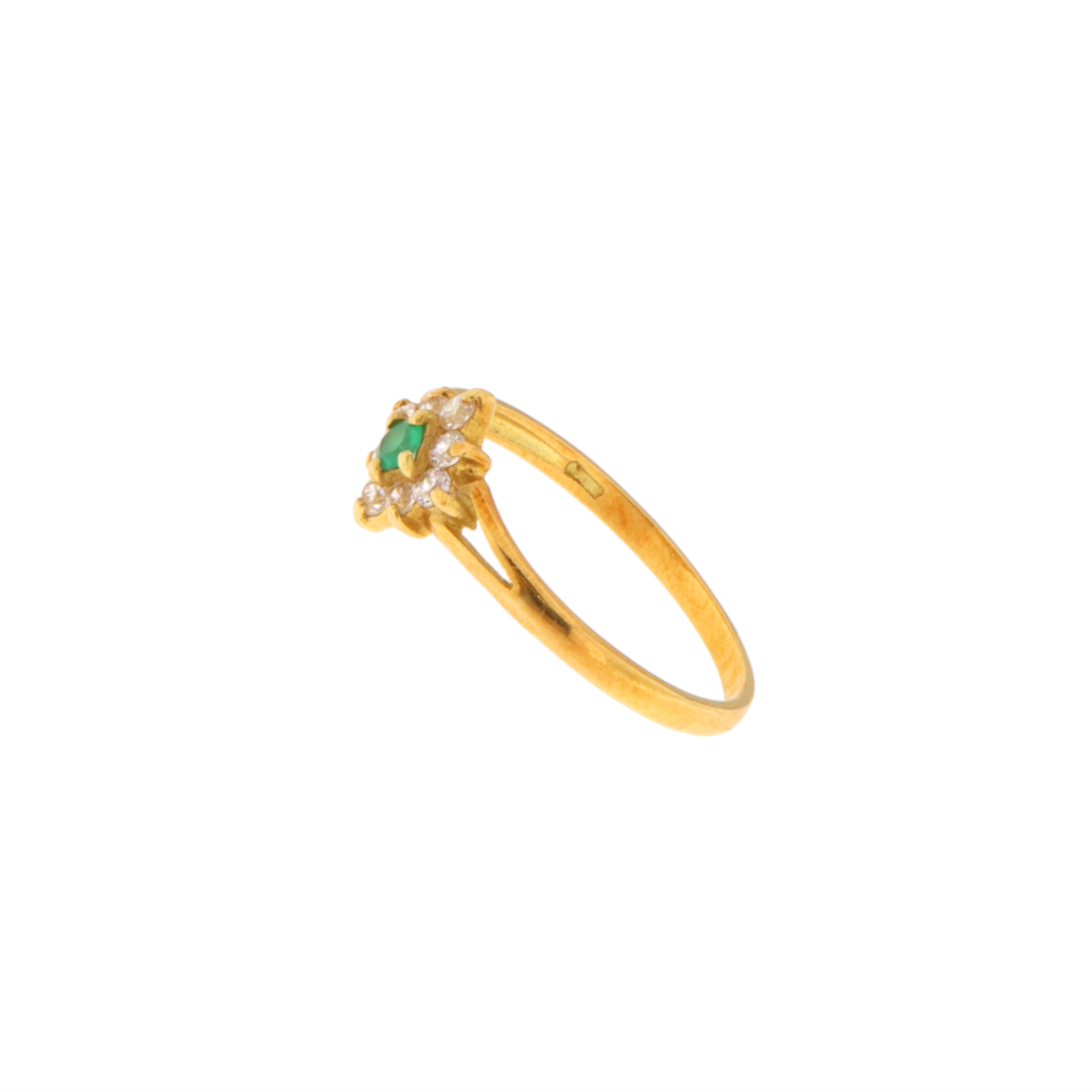 Anello Fiore Pietre Bianche e Verdi