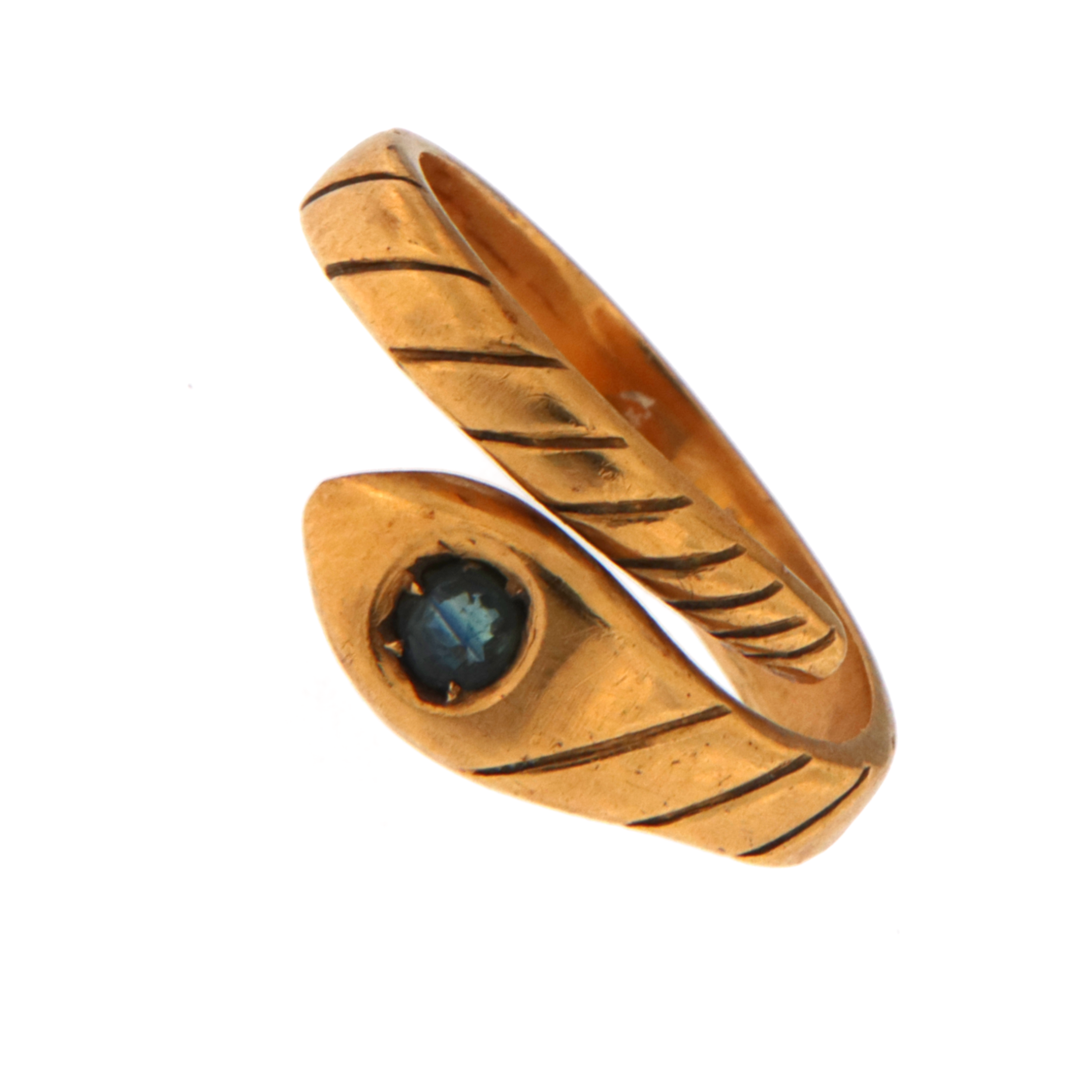 Anello Serpentina con Occhio Blu