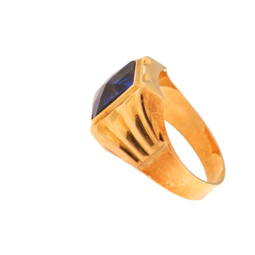 Anello Uomo Rettangolare Pietra Blu
