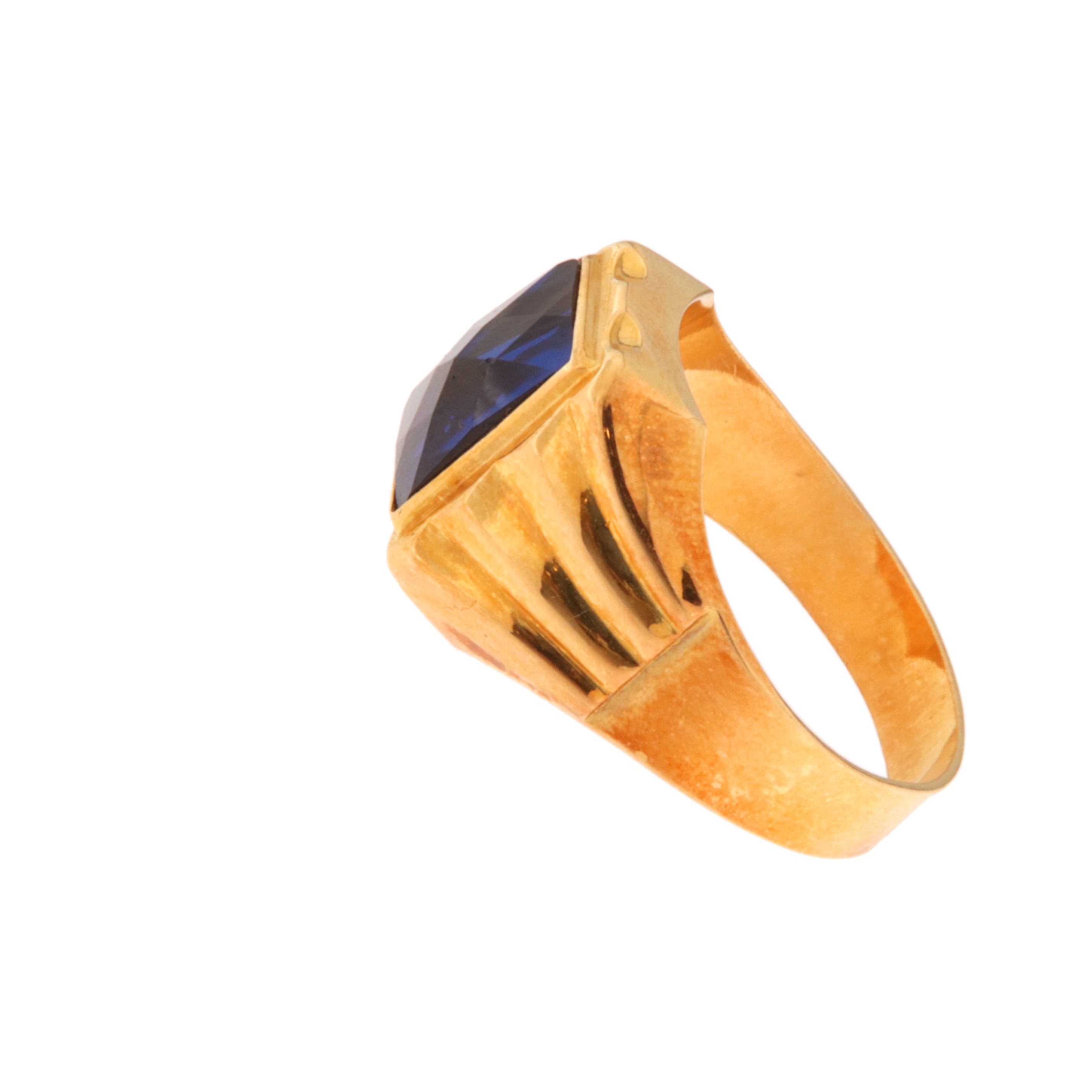Anello Uomo Rettangolare Pietra Blu