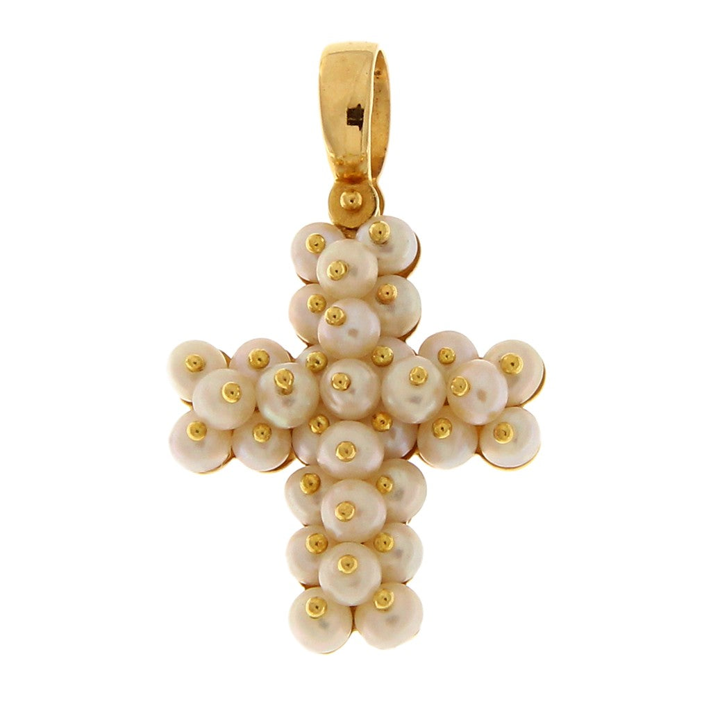 Ciondolo Croce con Perline