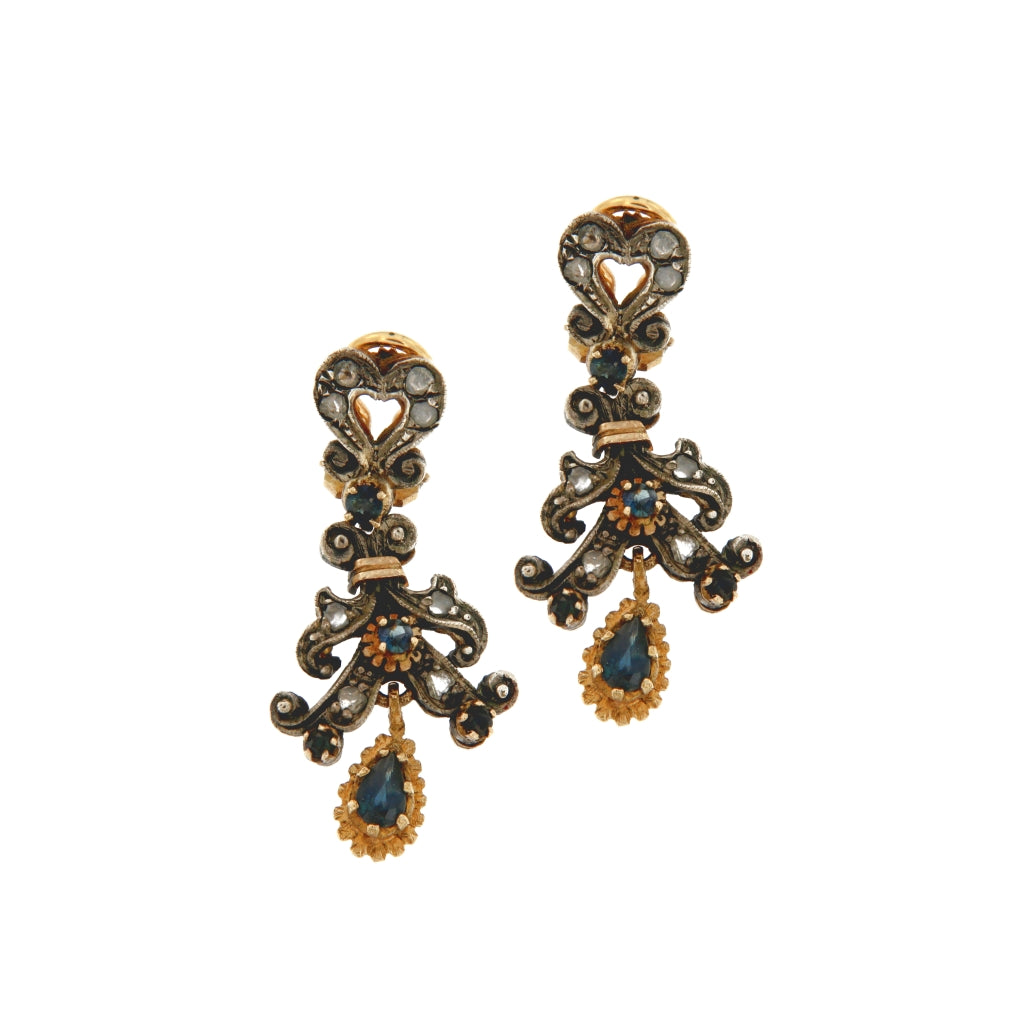 Orecchini Vintage Zaffiri e diamanti (articolo non in saldo)