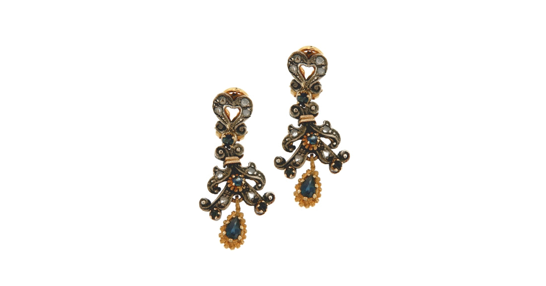 Orecchini Vintage Zaffiri e diamanti (articolo non in saldo)