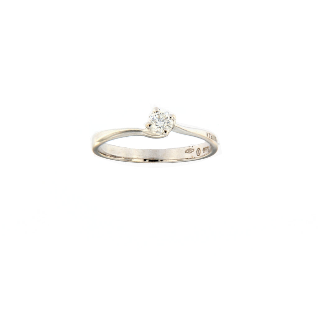 Alfieri & St.John Anello Solitario modello Valentino con Diamante da 0.15 CT