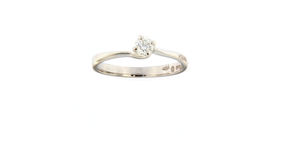Alfieri & St.John Anello Solitario modello Valentino con Diamante da 0.15 CT