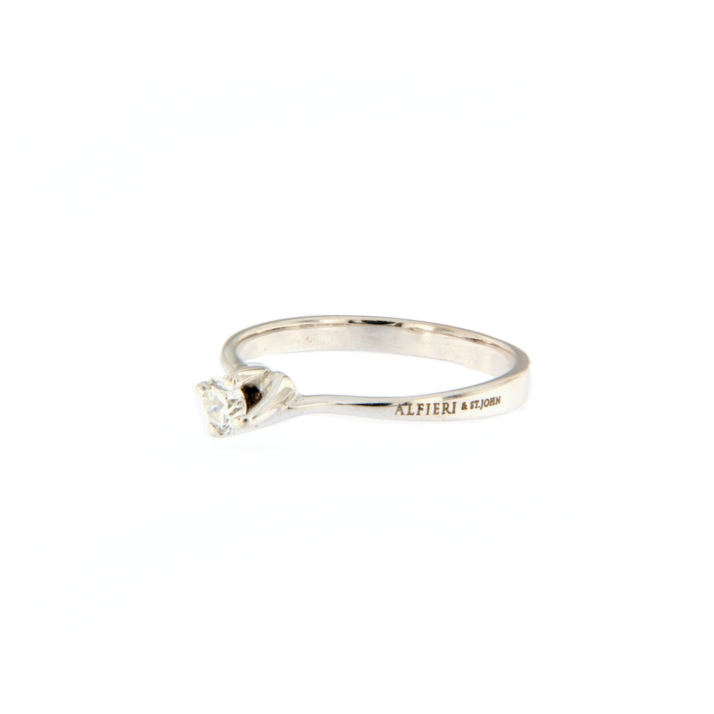 Alfieri & St.John Anello Solitario modello Valentino con Diamante da 0.15 CT