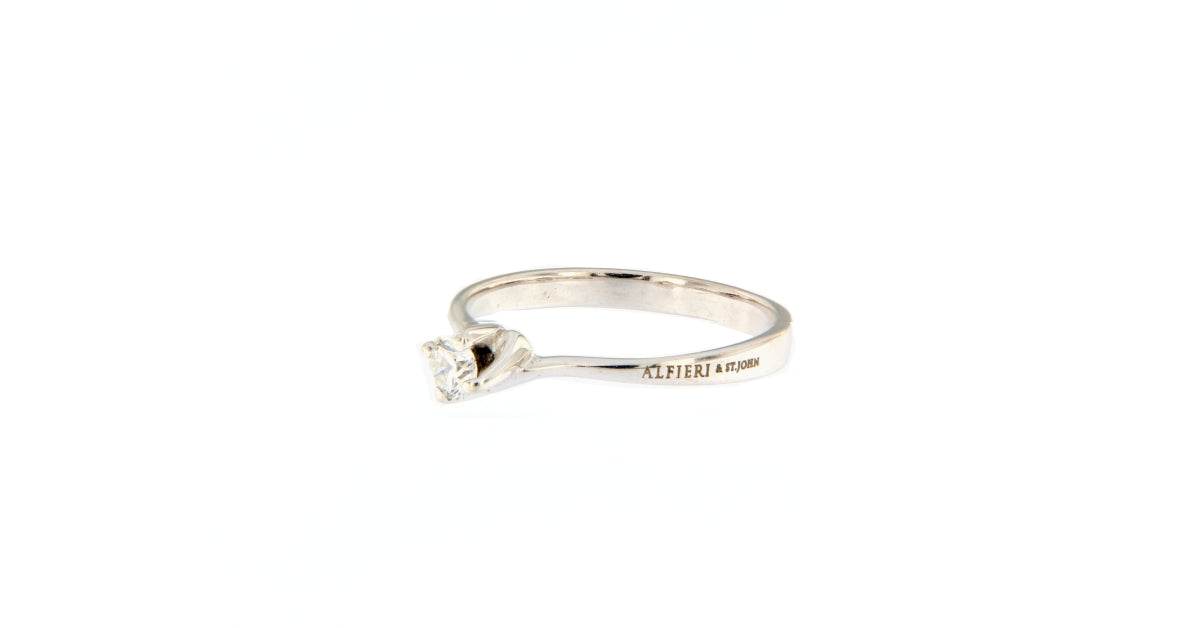 Alfieri & St.John Anello Solitario modello Valentino con Diamante da 0.15 CT