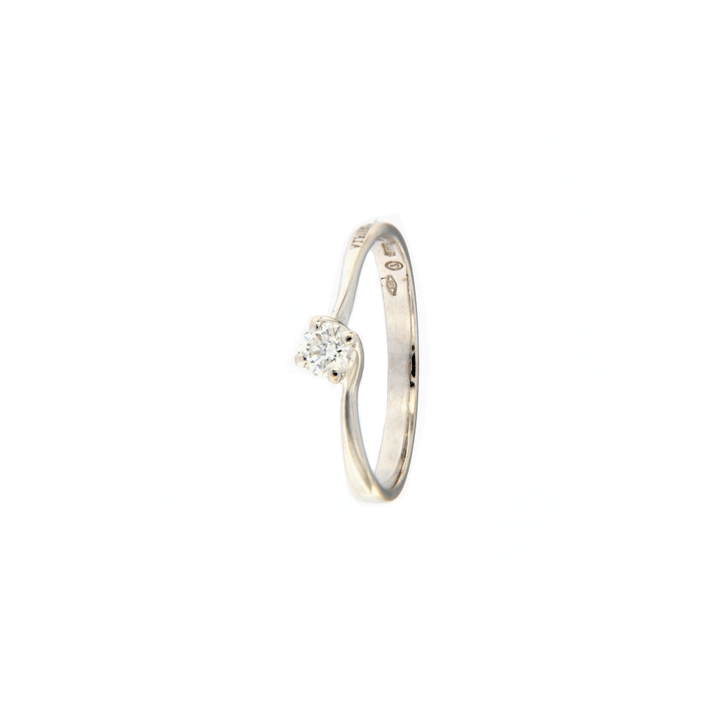 Alfieri & St.John Anello Solitario modello Valentino con Diamante da 0.15 CT